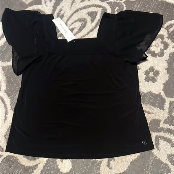 Calvin Klein Tops - Calvin Klein Black Flutter Sleeve Blouse